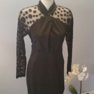 Coco & Tashi LBD with sheer sleeves NWT